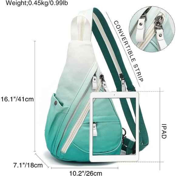 Women Small Casual Canvas Sling Crossbody Shoulder Backpack